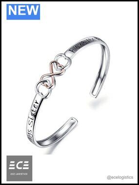 Sterling Silver Cuff Bracelet Engraved Always Sister Forever Friend 7 Inch